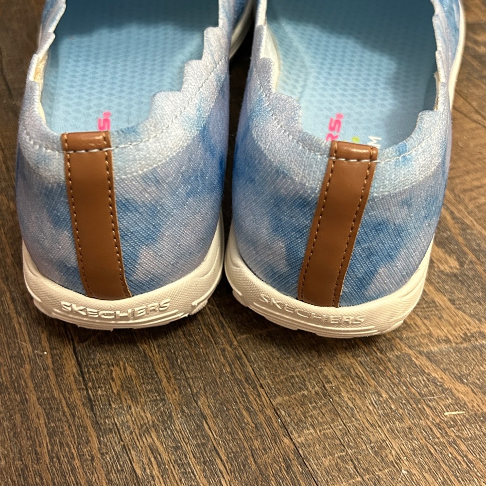 Skechers Knit Scalloped Slip-On Shoes Reggae Fest Umpire Blue‎ Size 8.5 Cloud - Picture 4 of 8